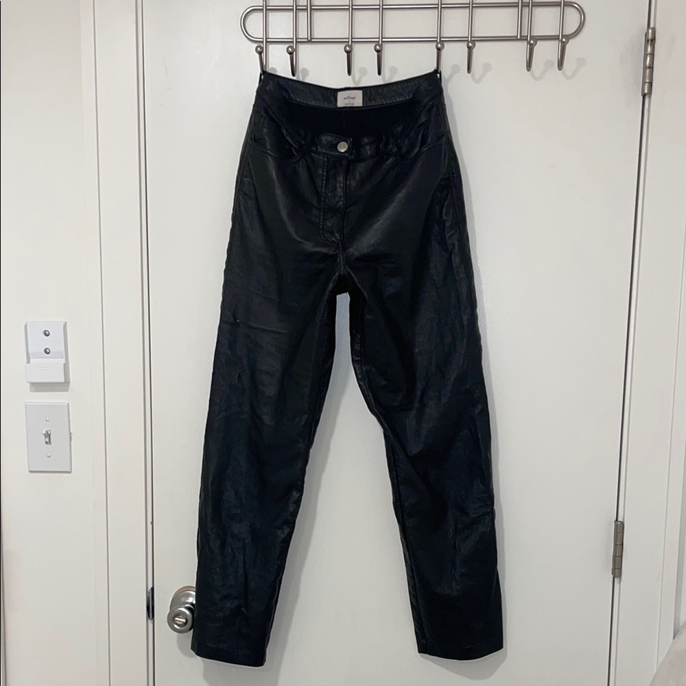 Aritzia Black Faux Leather Pants